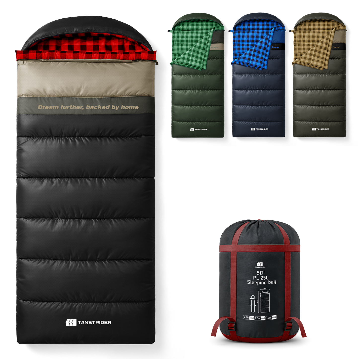 Hooded single-person flannel Plain sleeping bag