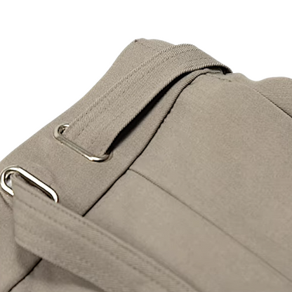 Belted wide leg trouser with elastic back