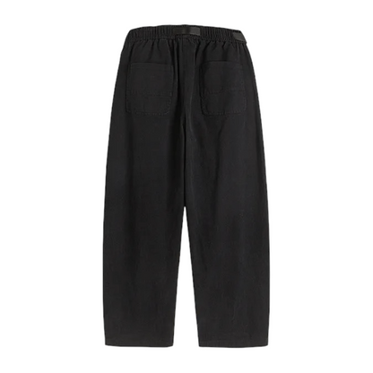 Web belt elastic waist pant with detachable pocket