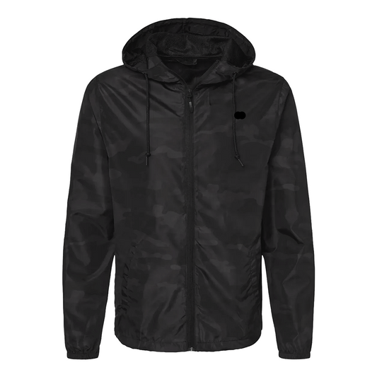 Lightweight Packable Windbreaker Black Camo
