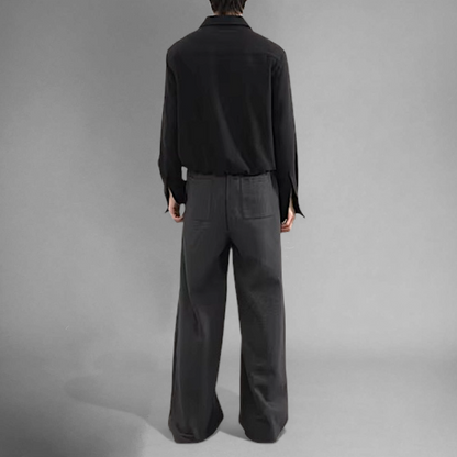 Inverted pleat wide leg jogger